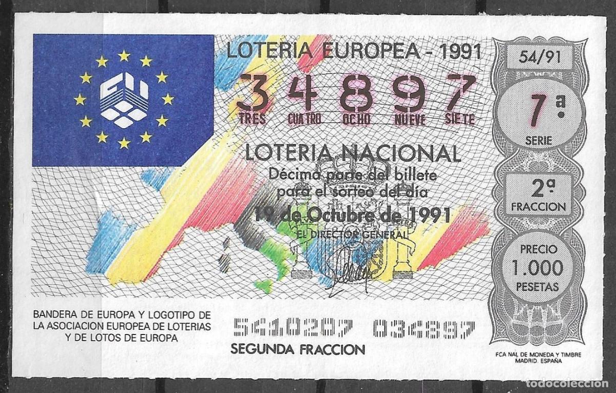 Loter&iacute;a Nacional: LOTERIA NACIONAL,19/10/1991.