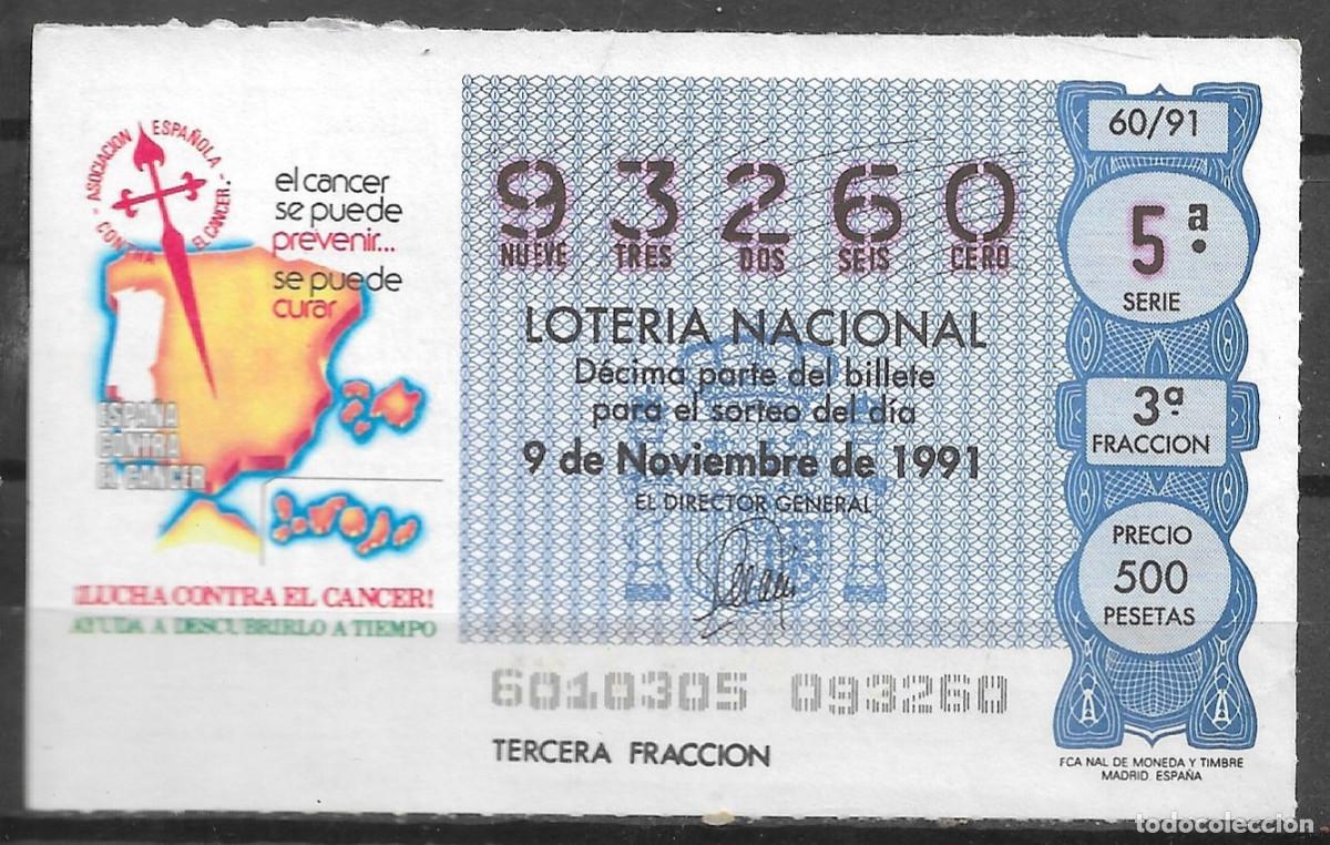 Loter&iacute;a Nacional: LOTERIA NACIONAL,09/11/1991.