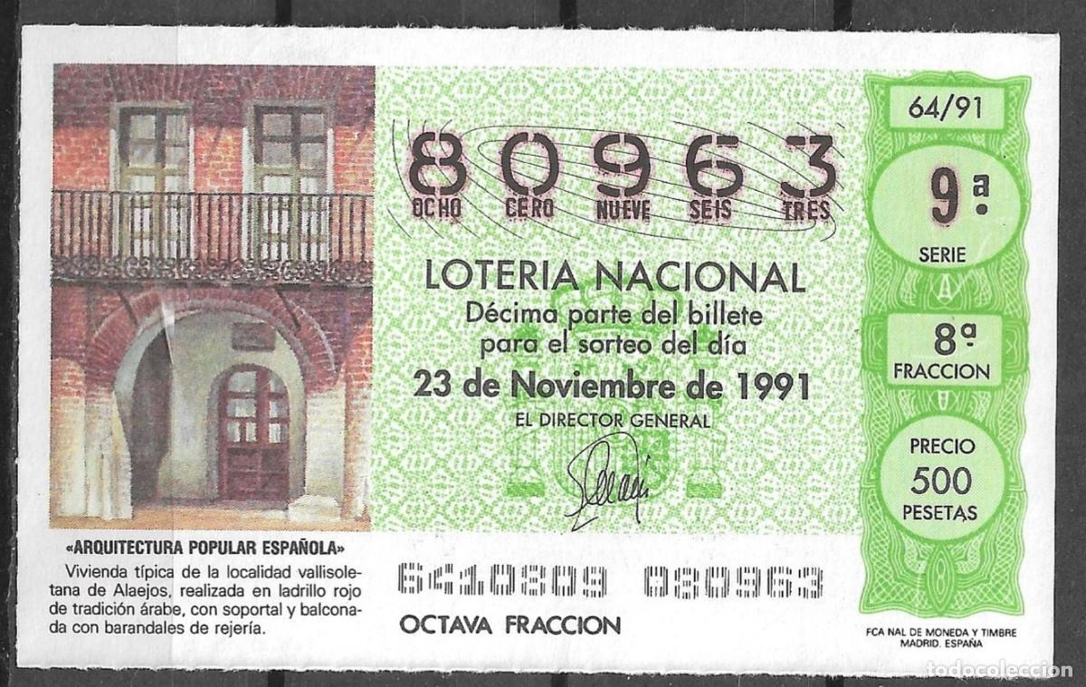 Loter&iacute;a Nacional: LOTERIA NACIONAL,23/11/1991.