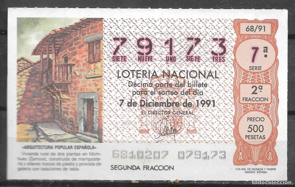 Loter&iacute;a Nacional: LOTERIA NACIONAL,07/12/1991.