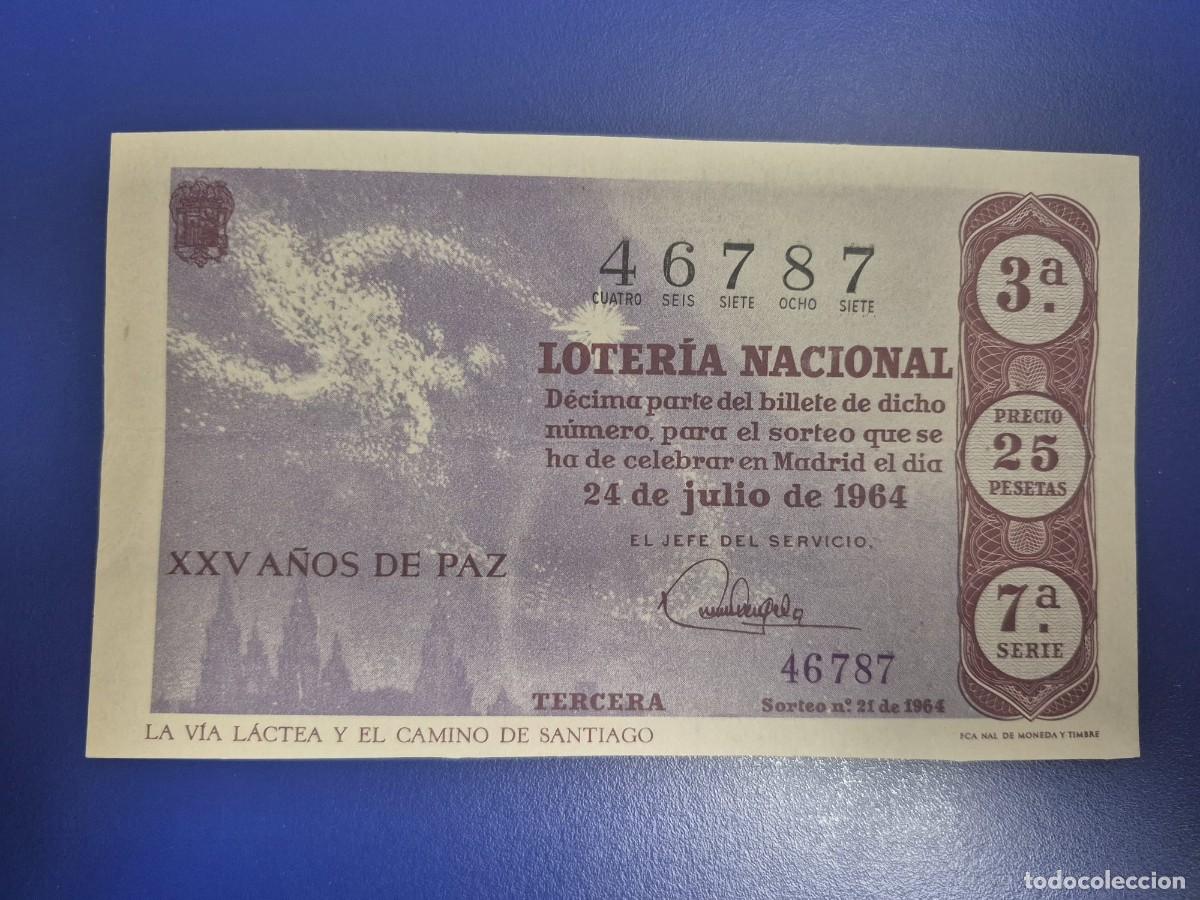 Loter&iacute;a Nacional: LOTERIA NACIONAL SORTEO21 DE 1964 PERFECTO ESTADO SERIE 7