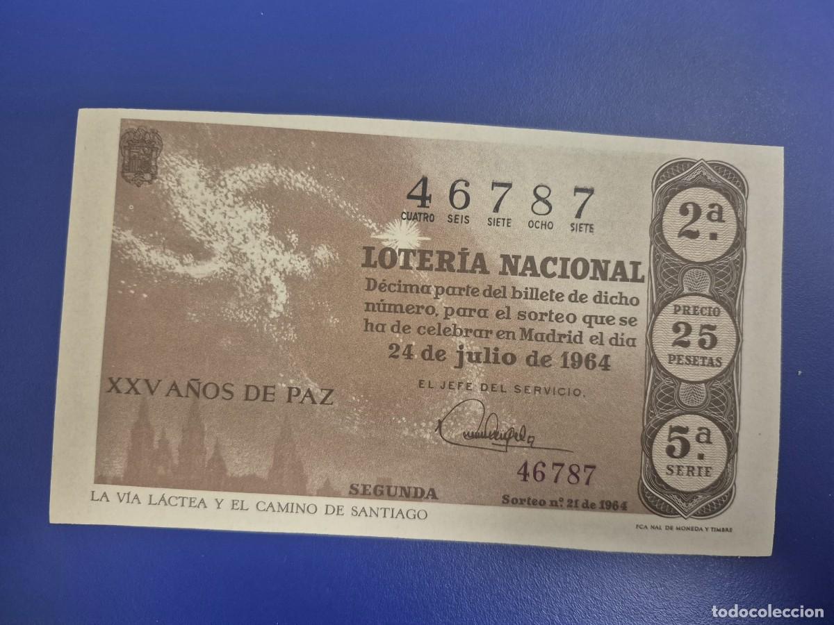 Loter&iacute;a Nacional: LOTERIA NACIONAL SORTEO21 DE 1964 PERFECTO ESTADO SERIE 5