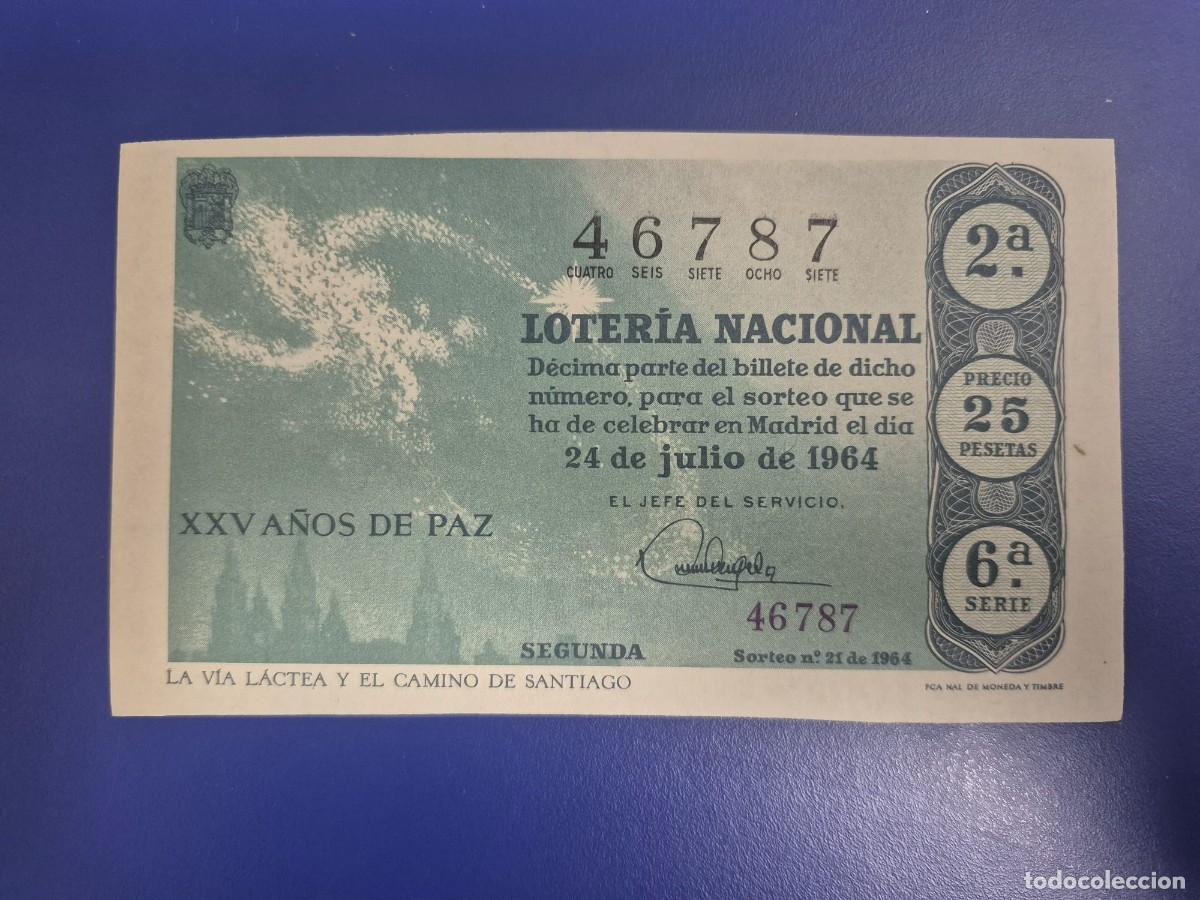 Loter&iacute;a Nacional: LOTERIA NACIONAL SORTEO 21 DE 1964 PERFECTO ESTADO SERIE 6