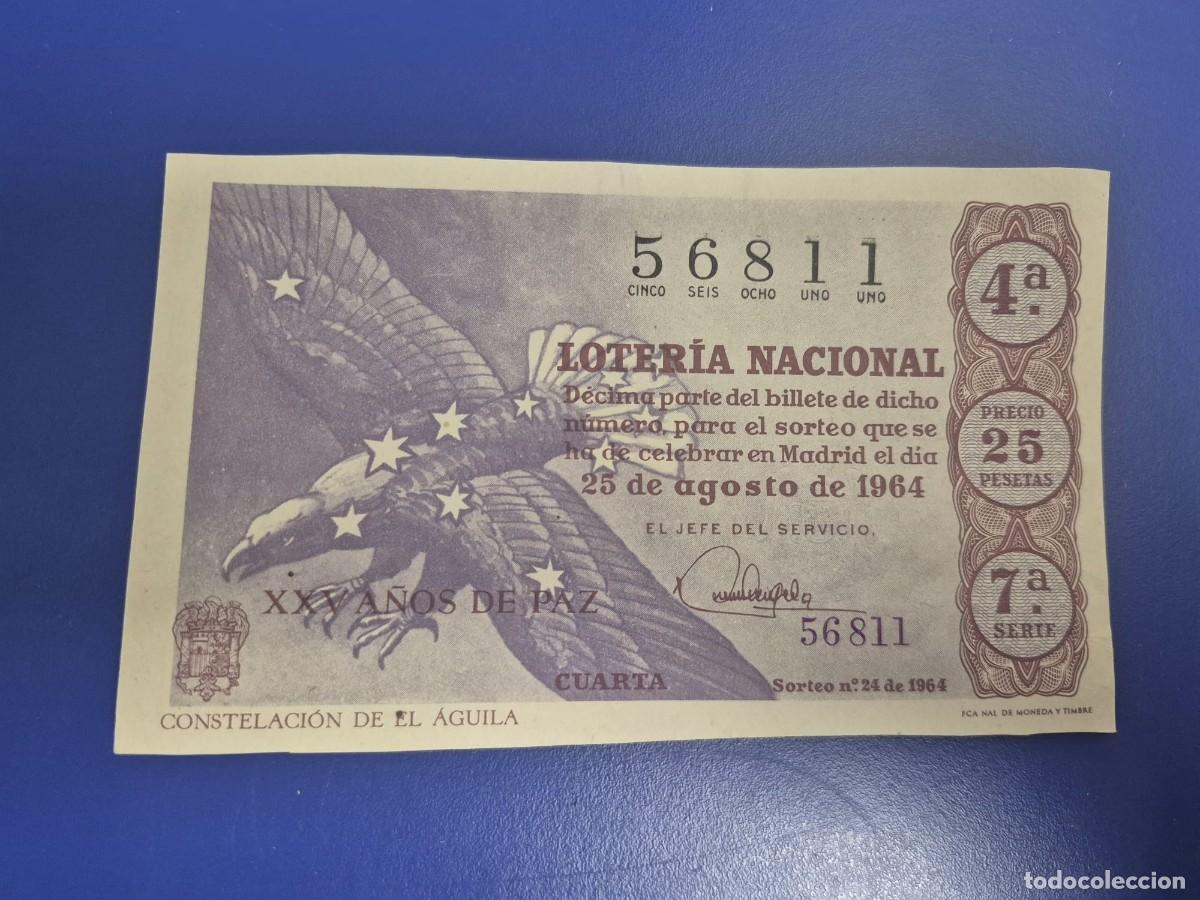 Loter&iacute;a Nacional: LOTERIA NACIONAL SORTEO 24 DE 1964 PERFECTO ESTADO SERIE 7