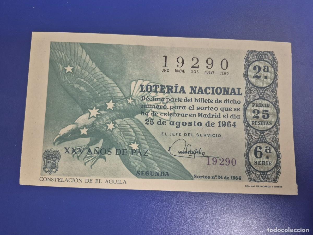 Loter&iacute;a Nacional: LOTERIA NACIONAL SORTEO 24 DE 1964 PERFECTO ESTADO SERIE 6