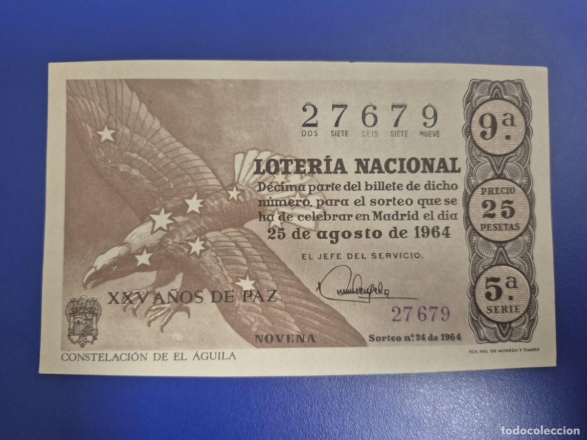 Loter&iacute;a Nacional: LOTERIA NACIONAL SORTEO 24 DE 1964 PERFECTO ESTADO SERIE 5