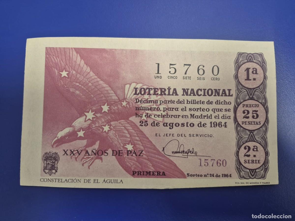 Loter&iacute;a Nacional: LOTERIA NACIONAL SORTEO 24 DE 1964 PERFECTO ESTADO SERIE 2