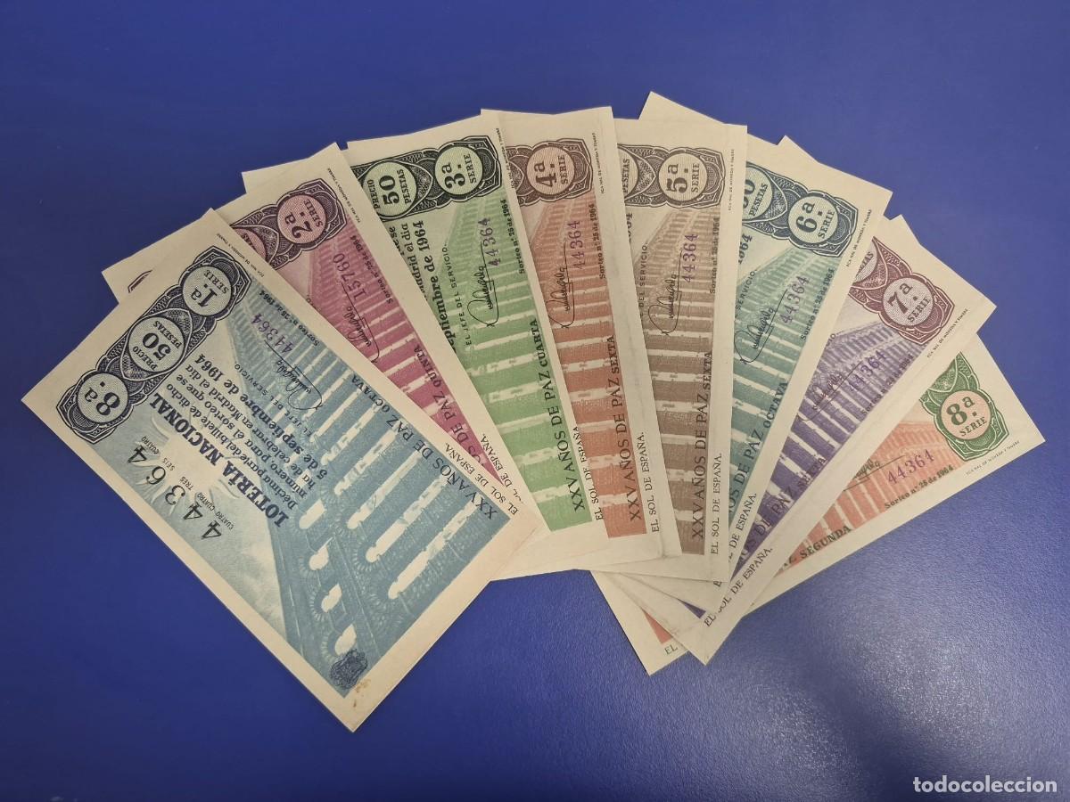 Loter&iacute;a Nacional: LOTERIA NACIONAL SORTEO 25 DE 1964 PERFECTO ESTADO SERIE COMPLETA