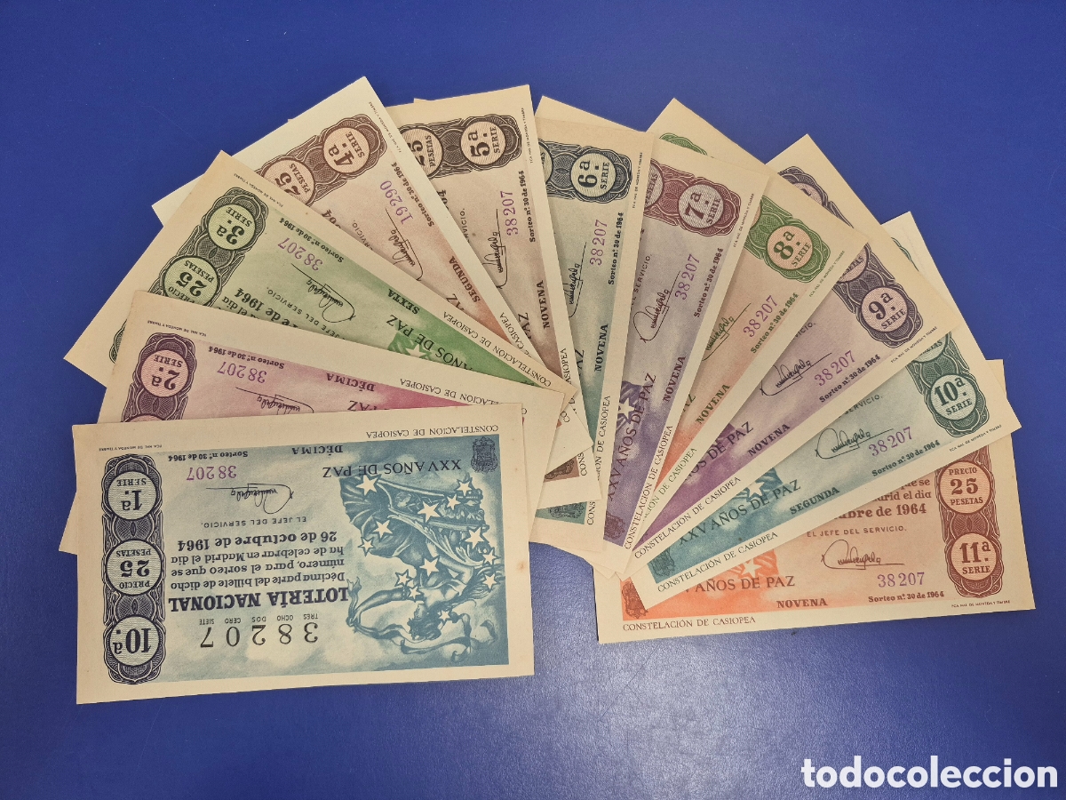 Loter&iacute;a Nacional: LOTERIA NACIONAL SORTEO 30 DE 1964 EN PERFECTO ESTADO SERIE COMPLETA