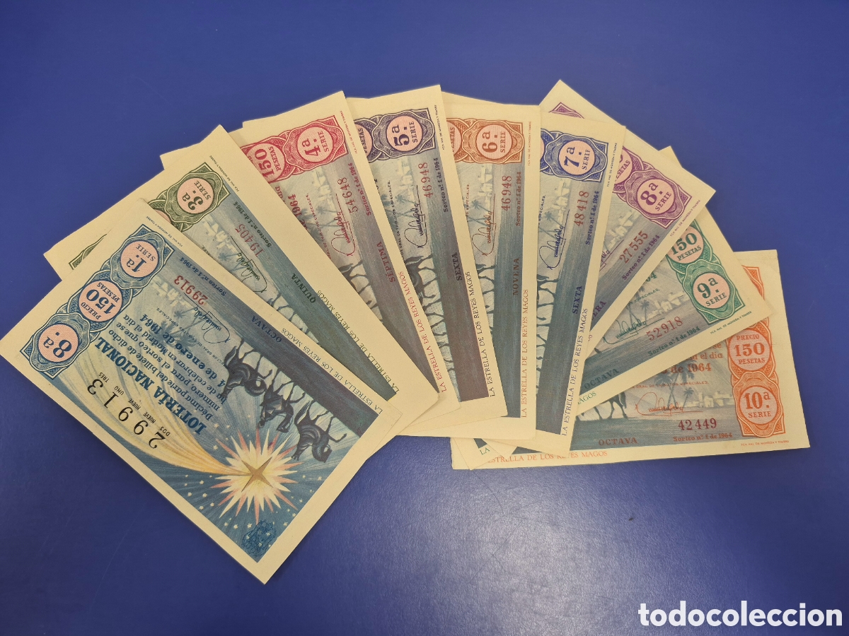 Loter&iacute;a Nacional: LOTERIA NACIONAL SORTEO 1 DE 1964 EN PERFECTO ESTADO 9 SERIE S