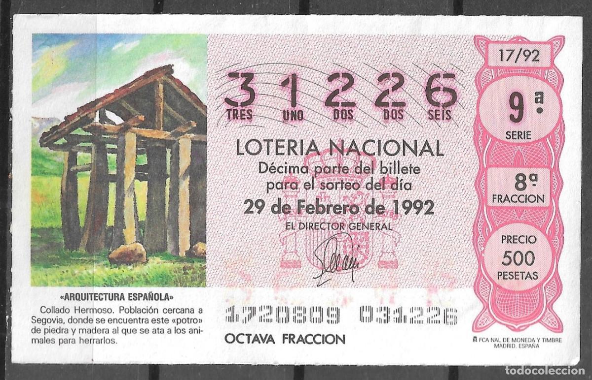 Loter&iacute;a Nacional: LOTERIA NACIONAL,27/02/1992.