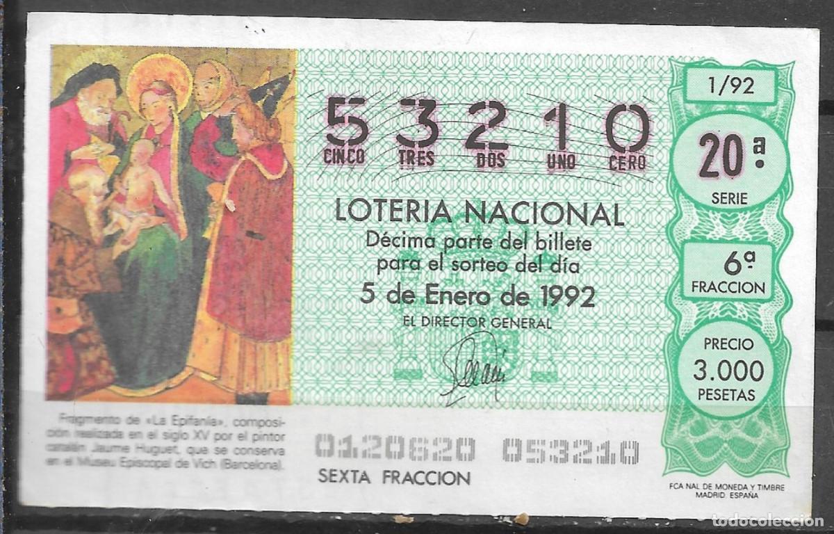 Loter&iacute;a Nacional: LOTERIA NACIONAL,05/01/1992.