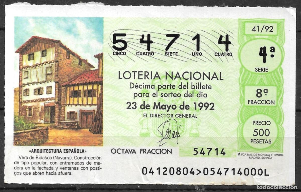 Loter&iacute;a Nacional: LOTERIA NACIONAL,23/05/1992.