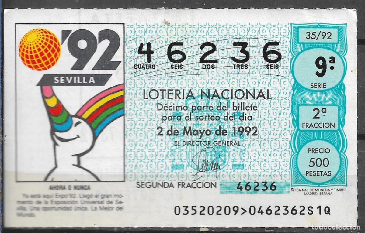 Loter&iacute;a Nacional: LOTERIA NACIONAL,02/05/1992.