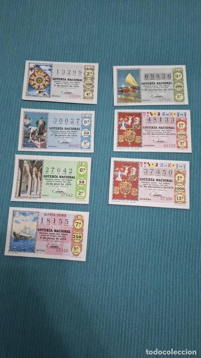 Loter&iacute;a Nacional: Siete billetes de loter&iacute;a del a&ntilde;o 1970