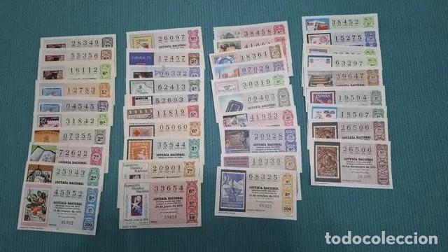 Loter&iacute;a Nacional: Treinta y nueve billetes de loter&iacute;a del a&ntilde;o 1975