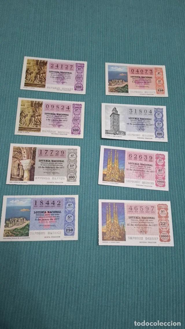 Loter&iacute;a Nacional: Ocho billetes de loter&iacute;a del a&ntilde;o 1977