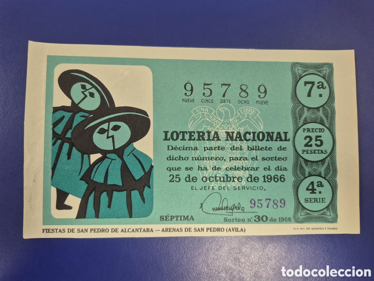 Loter&iacute;a Nacional: LOTERIA NACIONAL SORTEO 30 DE 1964 EN PERFECTO ESTADO SERIE 4