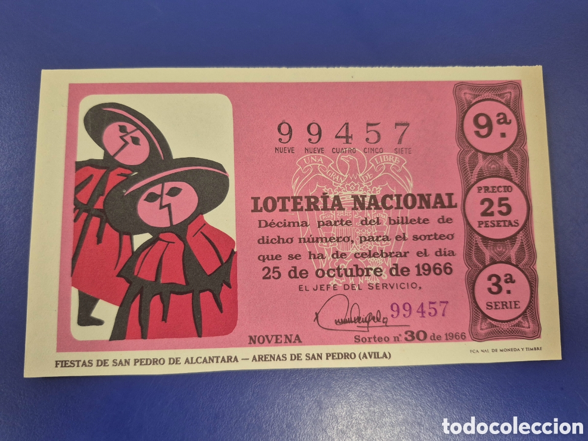 Loter&iacute;a Nacional: LOTERIA NACIONAL SORTEO 30 DE 1964 EN PERFECTO ESTADO SERIE 3