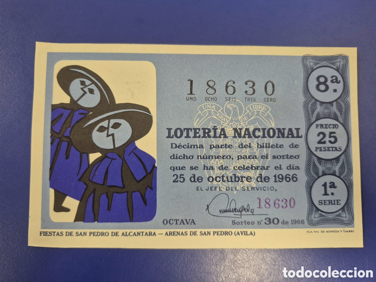 Loter&iacute;a Nacional: LOTERIA NACIONAL SORTEO 30 DE 1964 EN PERFECTO ESTADO SERIE 1