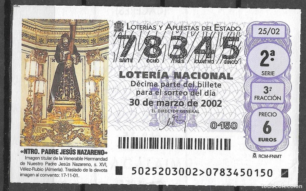 Lotaria Nacional: LOTERIA NACIONAL,30/03/2002.