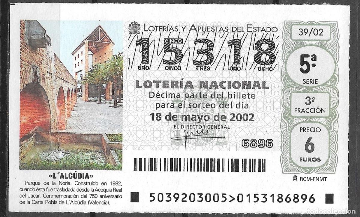 Loter&iacute;a Nacional: LOTERIA NACIONAL,18/05/2002.