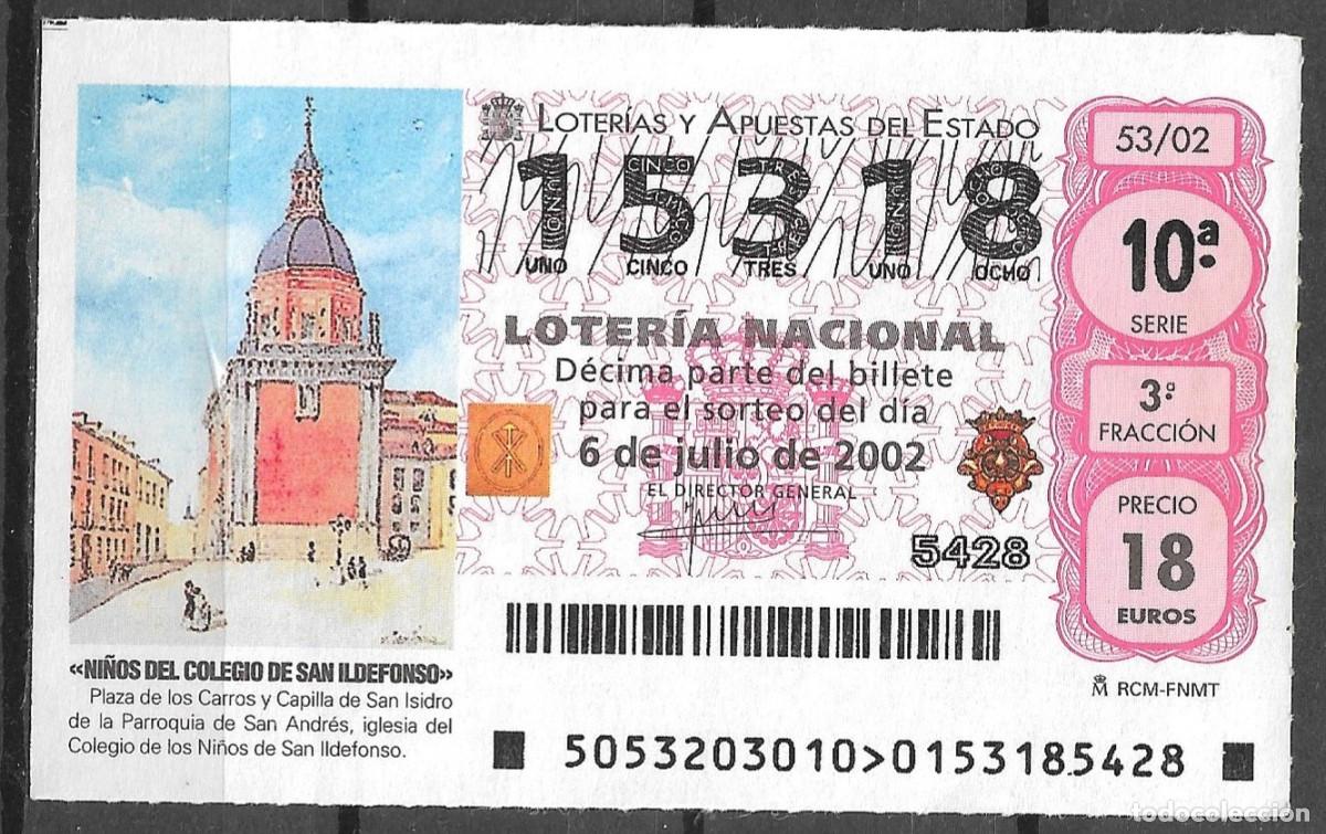 Loter&iacute;a Nacional: LOTERIA NACIONAL,06/07/2002.