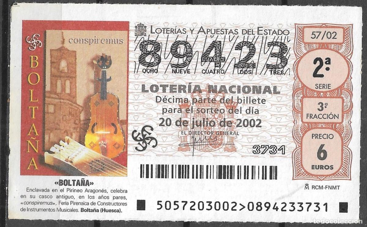 Loter&iacute;a Nacional: LOTERIA NACIONAL,20/07/2002.