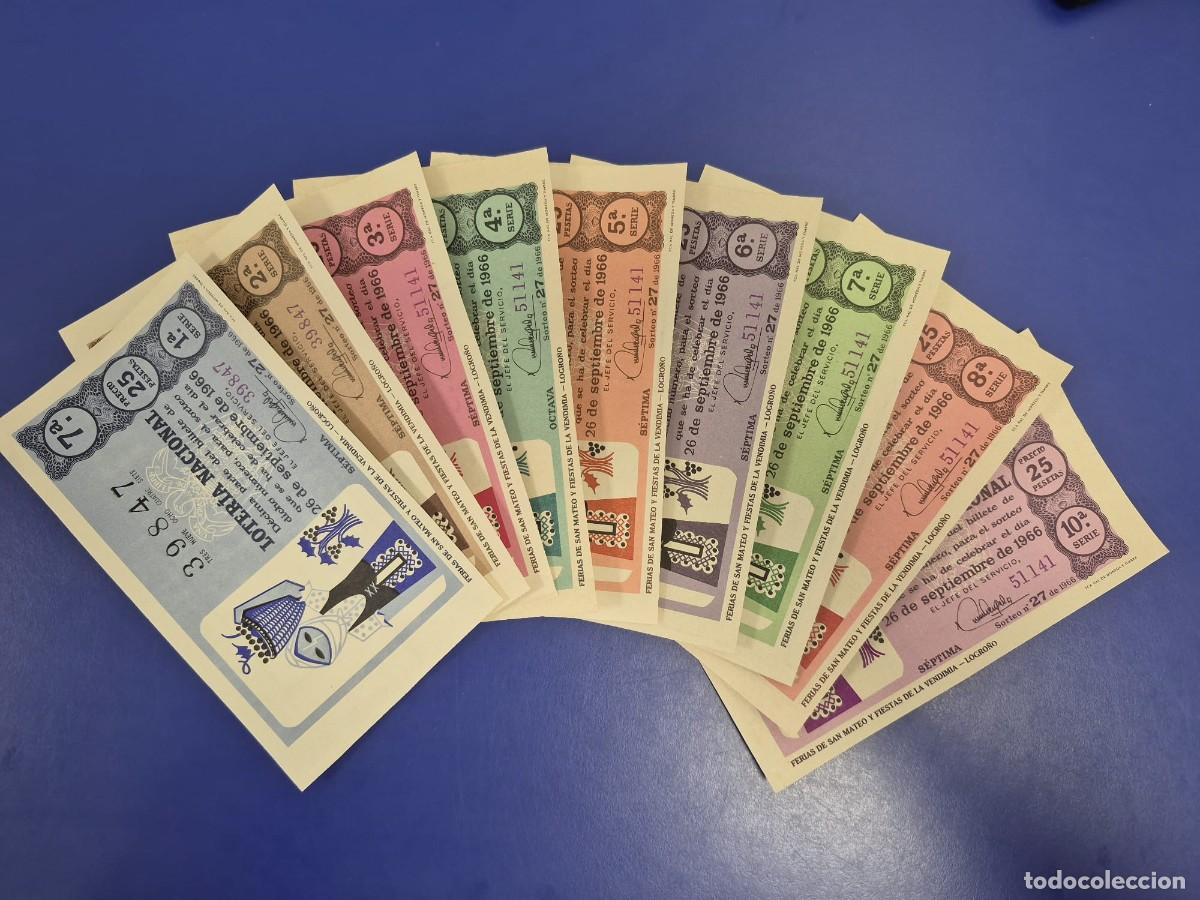 Loter&iacute;a Nacional: LOTERIA NACIONAL SORTEO 27 DE 1966 PERFECTO ESTADO 9 SERIES