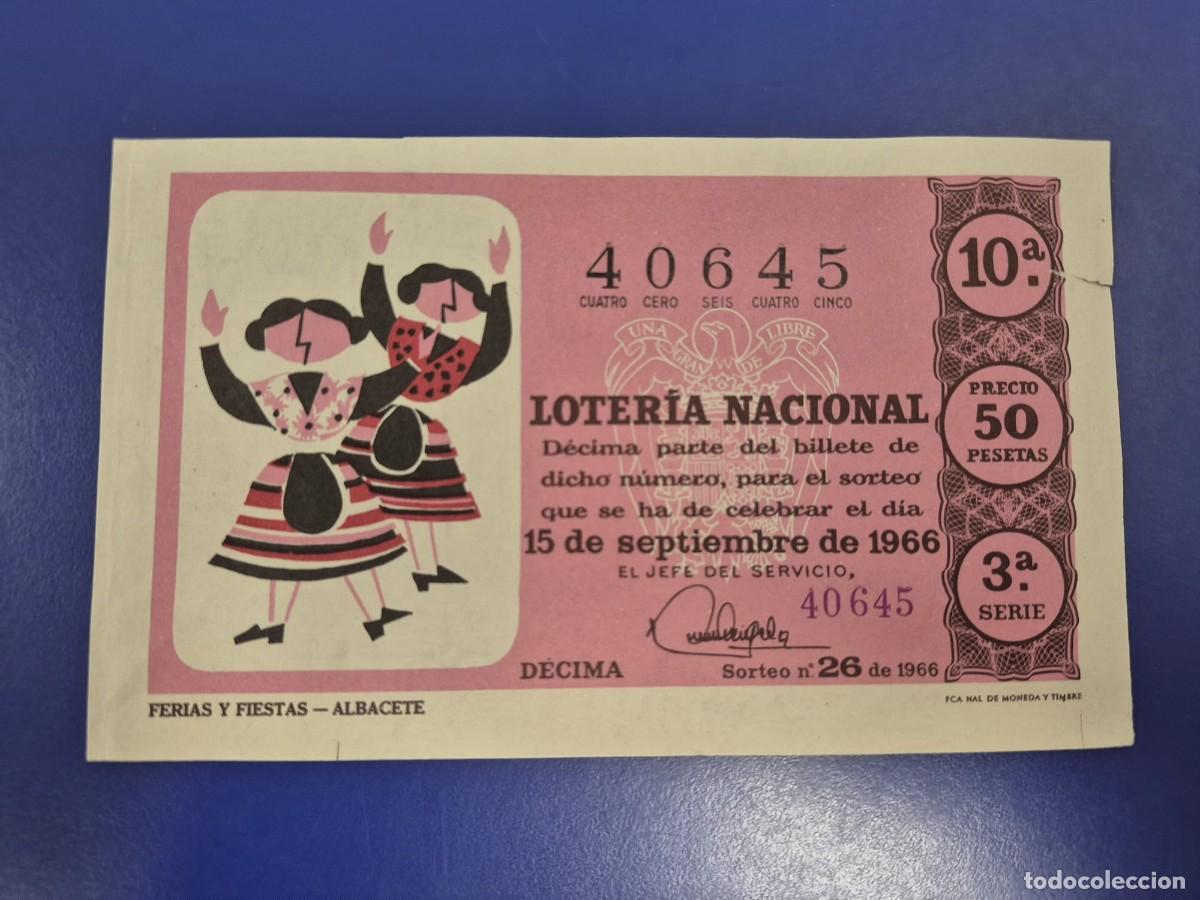 Loter&iacute;a Nacional: LOTERIA NACIONAL SORTEO 26 DE 1966 PERFECTO ESTADO SERIE 3
