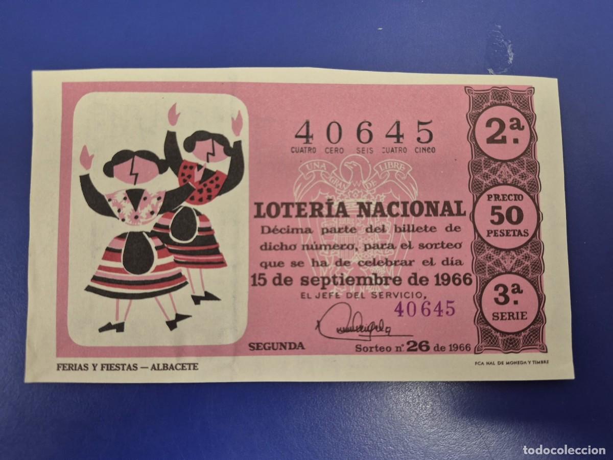 Loter&iacute;a Nacional: LOTERIA NACIONAL SORTEO 26 DE 1966 PERFECTO ESTADO SERIE 3
