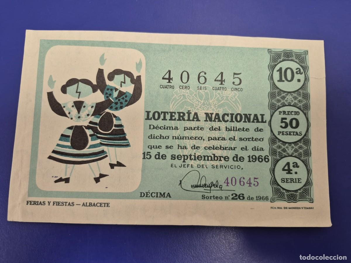 Loter&iacute;a Nacional: LOTERIA NACIONAL SORTEO 26 DE 1966 PERFECTO ESTADO SERIE 4