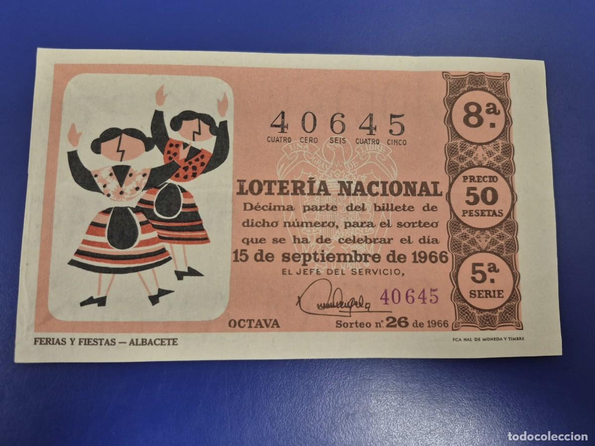 Loter&iacute;a Nacional: LOTERIA NACIONAL SORTEO 26 DE 1966 PERFECTO ESTADO SERIE 5