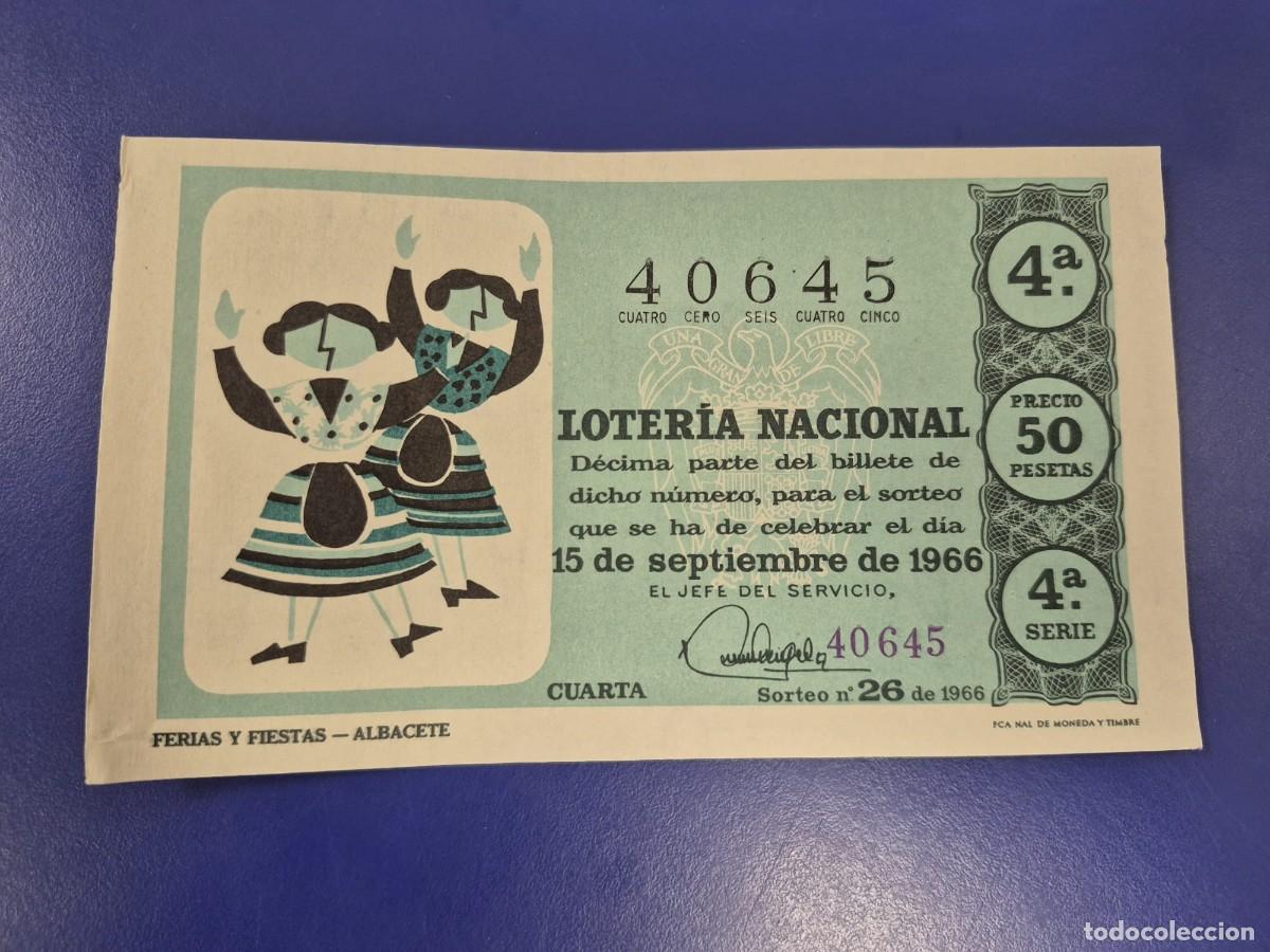 Loter&iacute;a Nacional: LOTERIA NACIONAL SORTEO 26 DE 1966 PERFECTO ESTADO SERIE 4