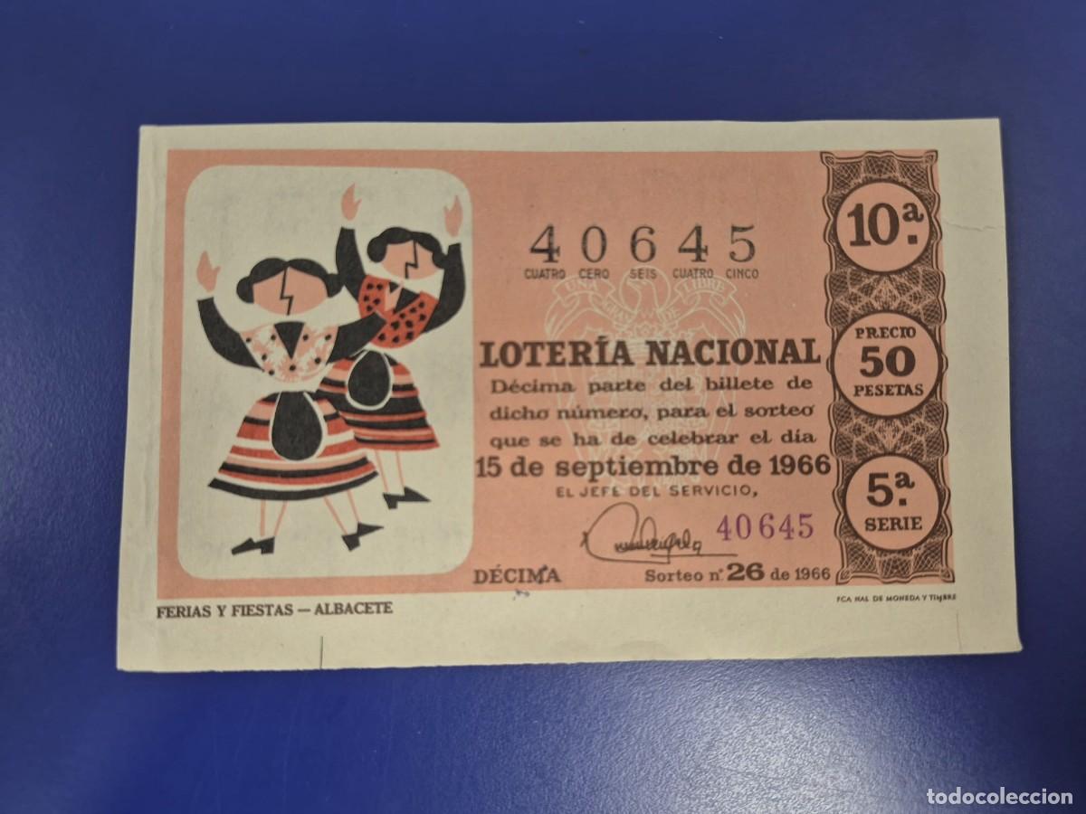 Loter&iacute;a Nacional: LOTERIA NACIONAL SORTEO 26 DE 1966 PERFECTO ESTADO SERIE 5