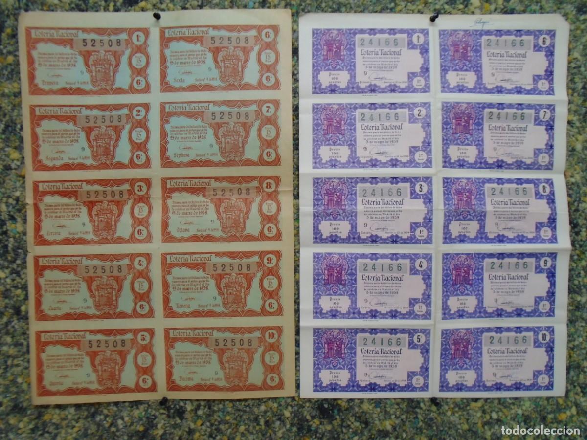 Loter&iacute;a Nacional: LOTERIA NACIONAL.DOS BILLETES COMPLETOS DE 1958 Y 1959 VER FOTOS.