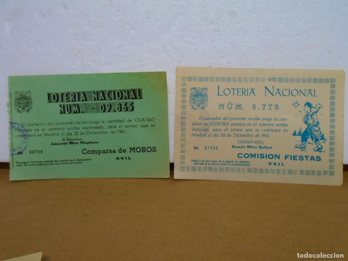 Loter&iacute;a Nacional: LOTERIA NACIONAL.ONIL(ALICANTE)PARTICIPACIONES SORTEO DE NAVIDAD 1961.