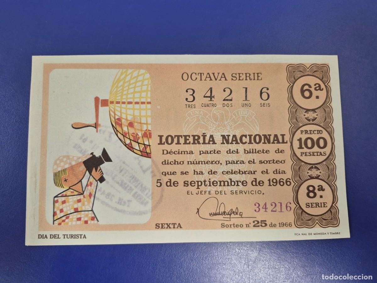 Loter&iacute;a Nacional: LOTERIA NACIONAL SORTEO 25 DE 1966 PERFECTO ESTADO SERIE 8