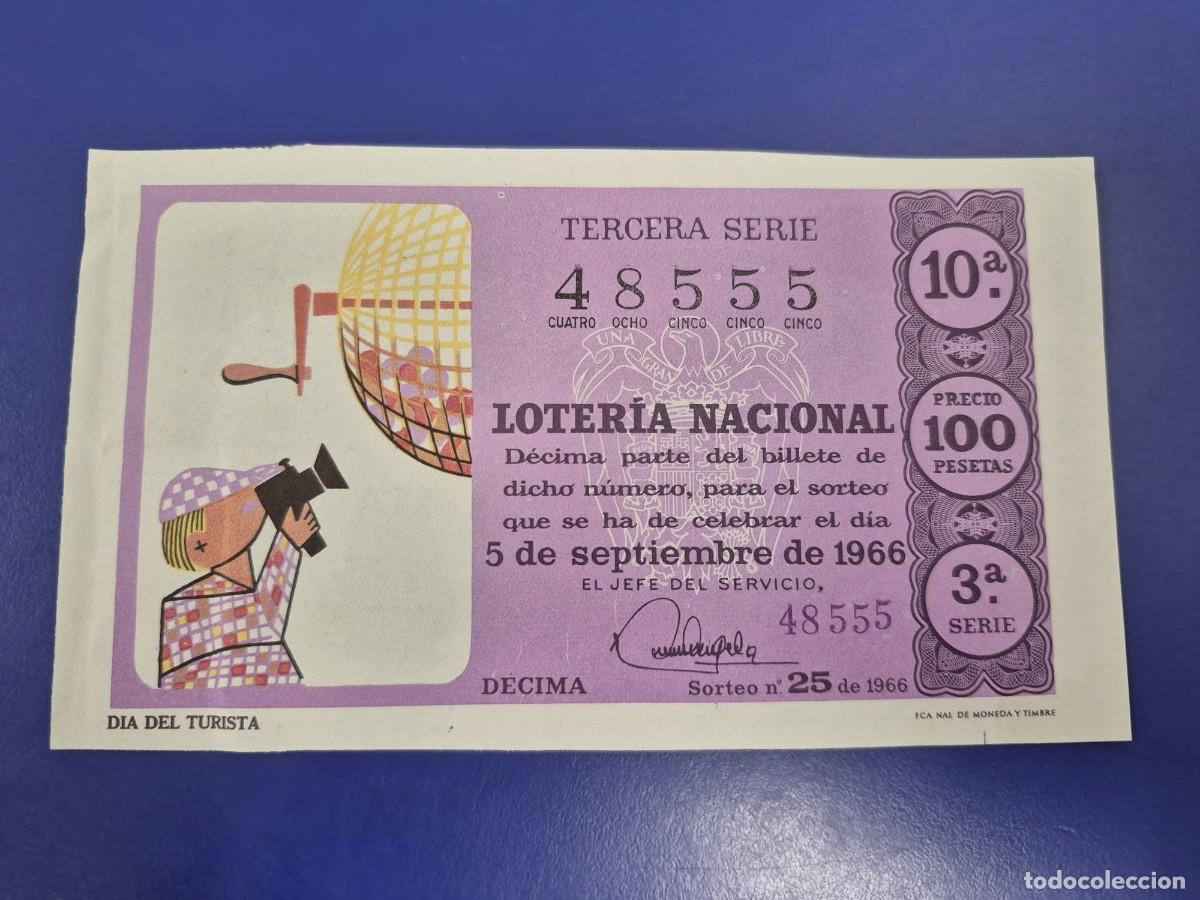 Loter&iacute;a Nacional: LOTERIA NACIONAL SORTEO 25 DE 1966 PERFECTO ESTADO SERIE 3