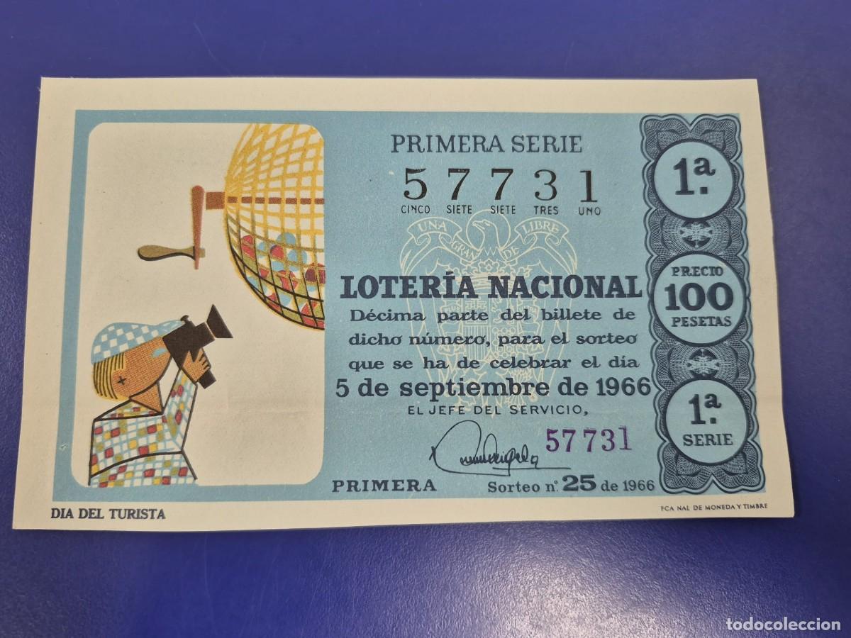 Loter&iacute;a Nacional: LOTERIA NACIONAL SORTEO 25 DE 1966 PERFECTO ESTADO SERIE 1