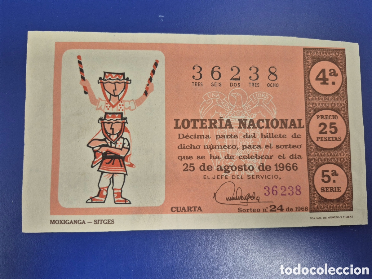 Loter&iacute;a Nacional: LOTERIA NACIONAL SORTEO 24 DE 1966 SERIE 5