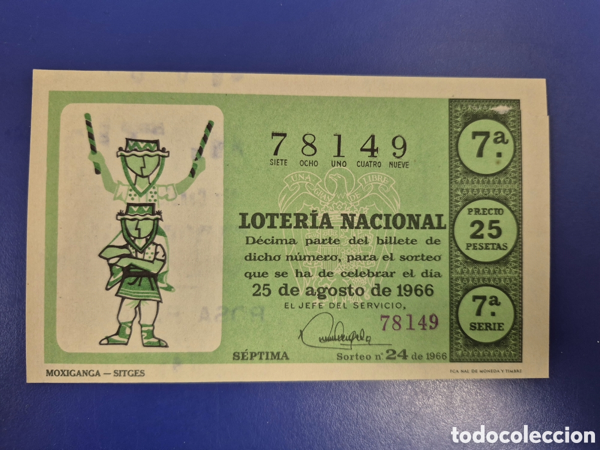 Loter&iacute;a Nacional: LOTERIA NACIONAL SORTEO 24 DE 1966 SERIE 7