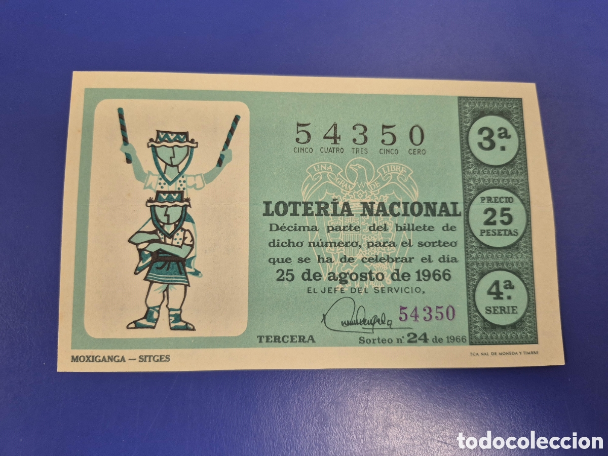 Loter&iacute;a Nacional: LOTERIA NACIONAL SORTEO 24 DE 1966 SERIE 4