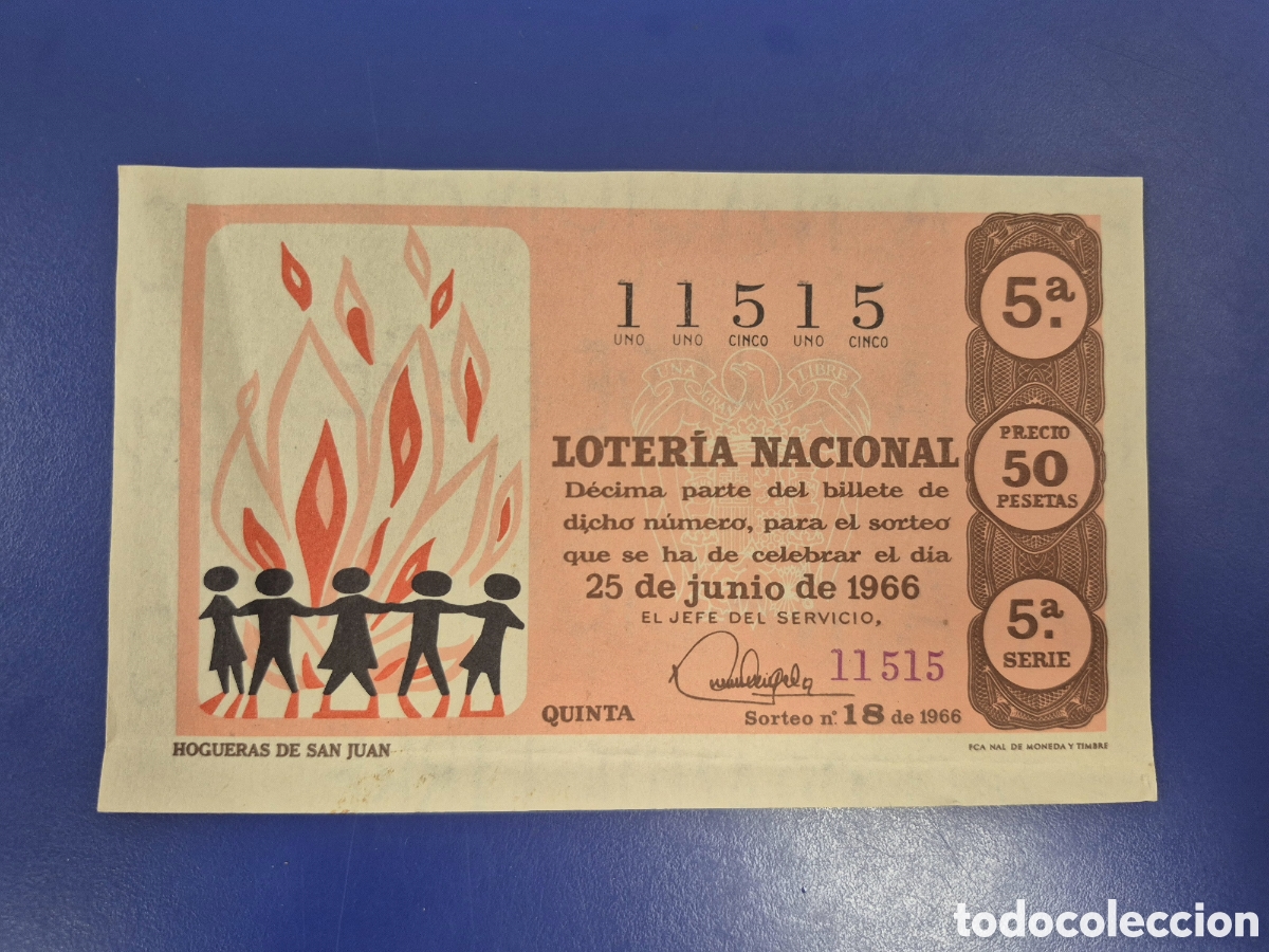 Loter&iacute;a Nacional: LOTERIA NACIONAL SORTEO 18 DE 1966 SERIE 5