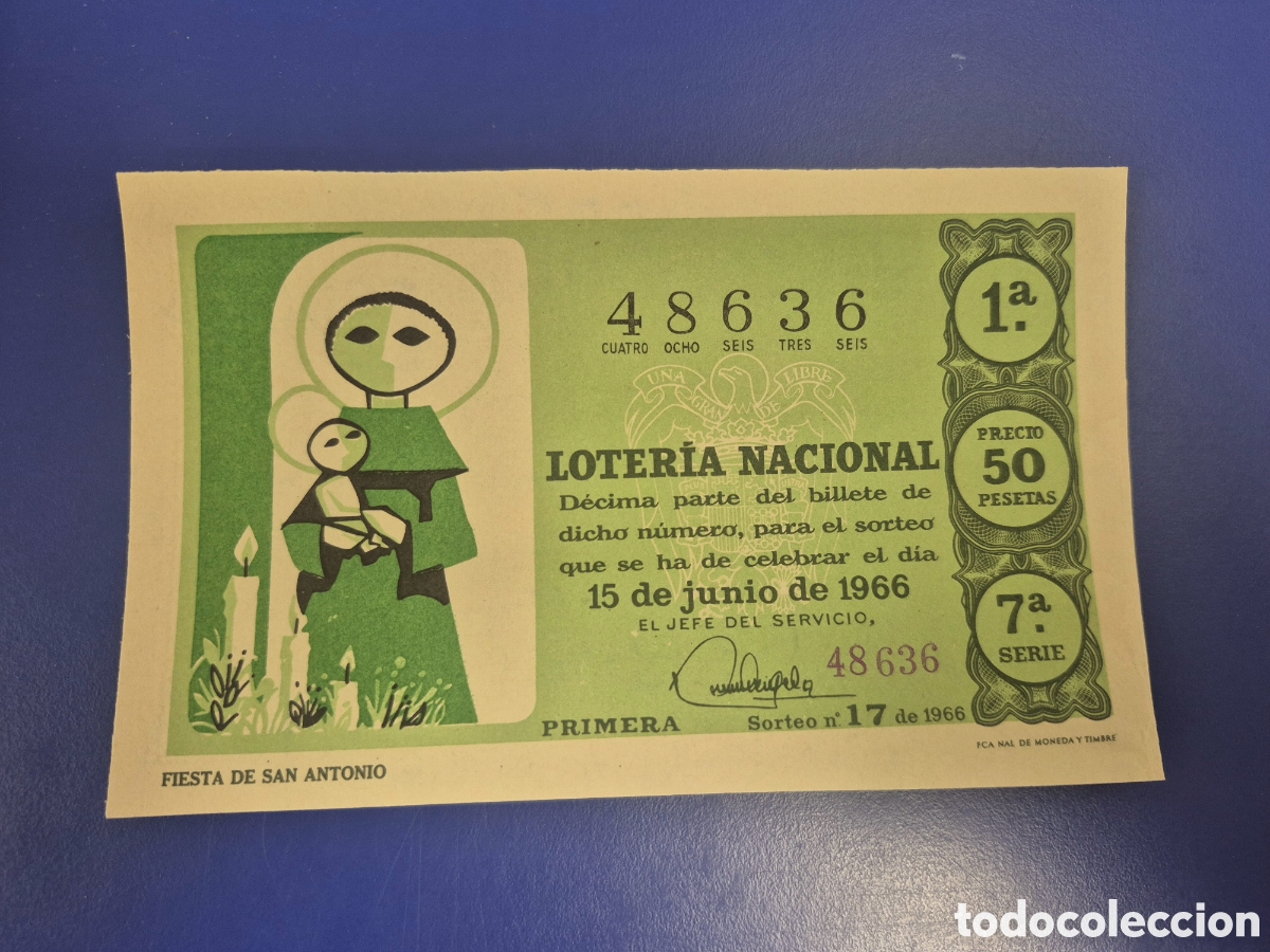 Loter&iacute;a Nacional: LOTERIA NACIONAL SORTEO 17 DE 1966 SERIE 7