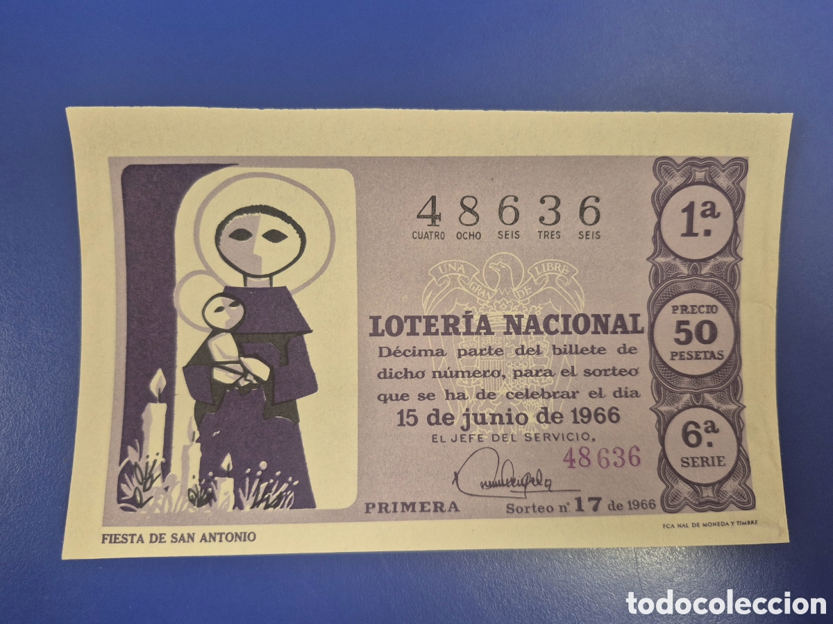 Loter&iacute;a Nacional: LOTERIA NACIONAL SORTEO 17 DE 1966 SERIE 6