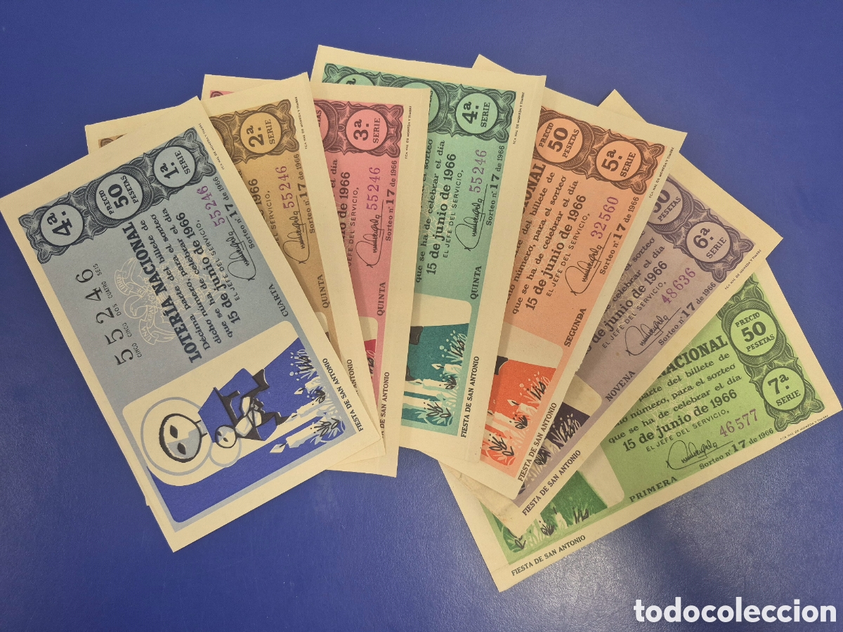 Loter&iacute;a Nacional: LOTERIA NACIONAL SORTEO 17 DE 1966 SERIE COMPLETA