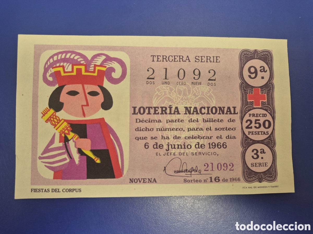 Loter&iacute;a Nacional: LOTERIA NACIONAL SORTEO 16 DE 1966 CRUZ ROJA SERIE 3