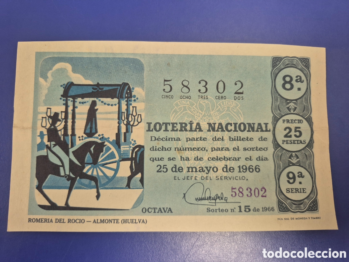 Loter&iacute;a Nacional: LOTERIA NACIONAL SORTEO 15 de 1962 SERIE 9