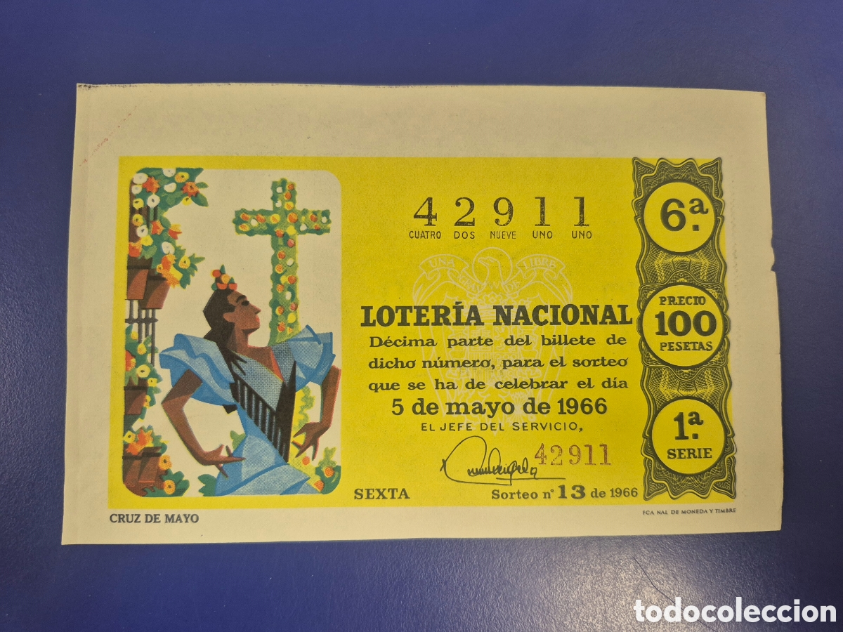 Loter&iacute;a Nacional: LOTERIA NACIONAL SORTEO 13 de 1962 SERIE 1